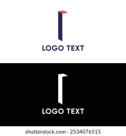 3D I Logo Flat Alphabet logo Vector
