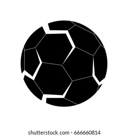 3D logo of football (soccer) ball. White background.