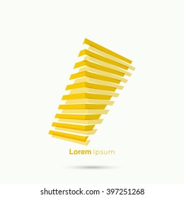 3d logo in  form of  abstract geometric rectangular figures. 