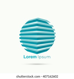 3d logo in  form of  abstract geometric circle figures.