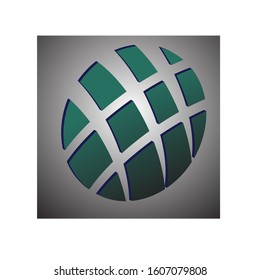 3D Logo Globe Icon Vector Illustration