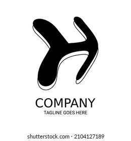 3D logo letter H. Perfect for t-shirts, etc.