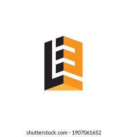 3d logo with letter L and number 3. L3 - logotype. Vector design element or icon.