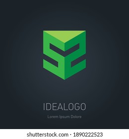 logotipo 3d o monograma con el número 52. Elemento de diseño, logotipo o icono. Números 5 y 2, o letras S y Z.