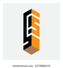 3d logo with number 55. Design element, logotype or icon. Number 5 and lrtter S, or letters SS.