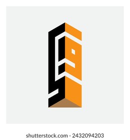 3d logo with number 59. Design element, logotype or icon. Lrtter S  and number 9.