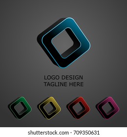 3D logo on grey background