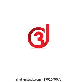 logotipo 3d de color rojo
diseño sencillo y moderno