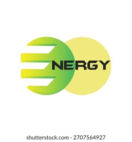 Plantilla de logotipo 3D con color de gradación para palabra de energía
