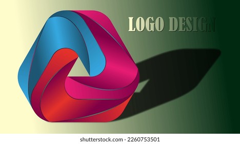 3D Logo Vector Art Design Triangular Colorful Shapes