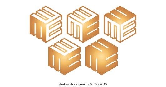 3D Logo Vector. E Logo Design. 3D Logo Design. 3D Letters Vector Icon Symbol Template