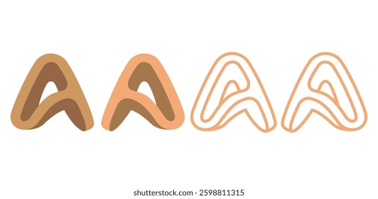A 3D Logo Vector Icon Symbol Template. 3D A Logo Vector