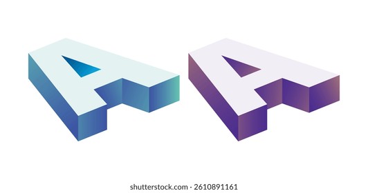 A 3D Logo Vector Icon Symbol Template. 3D A Logo Vector