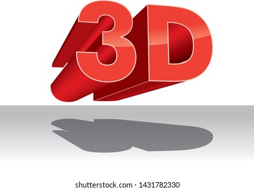 3d logo vector three-dimensional television new red icon able third tv
