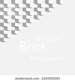3D Logo white Brick background. illustration vector EPS10
