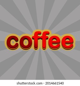 a 3d logo word of coffee in vector, good for logo or branding poster 