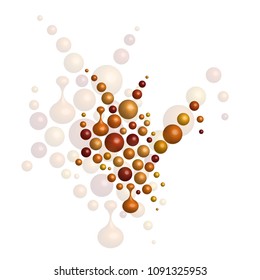 3D Logotype icon dna and molecule. Vector template Logo for medicine, science, technology, chemistry, biotechnology.