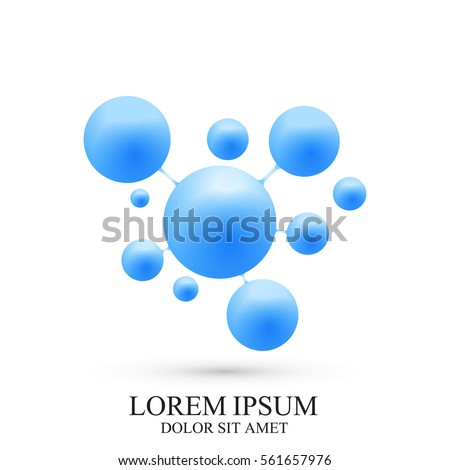 3D Logotype icon dna and molecule. Vector template Logo for medicine, science, technology, chemistry, biotechnology