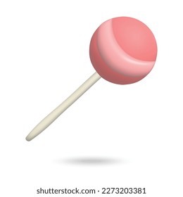 3D lollipop on white background. Plasticine cartoon style icon. Vector illustration design. 