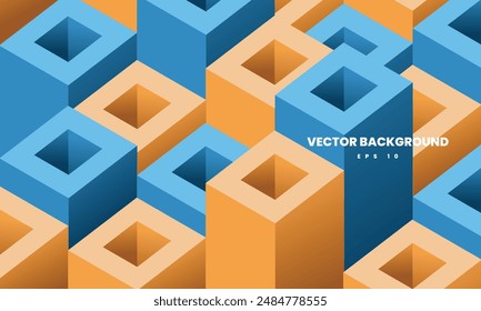 Diseño de fondo moderno geométrico de aspecto 3D EPS 10 Vector