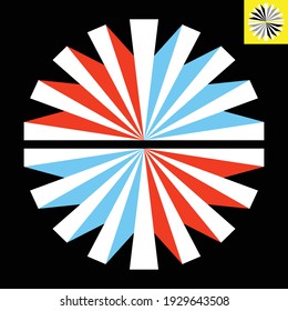 3D Look Logo design of open book with folded papers. Circle vector art in EPS 8.