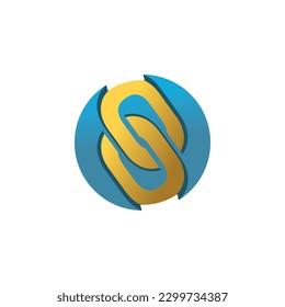 3D look modern logo minimal flat design style logo