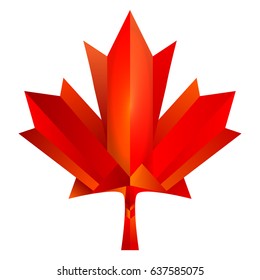 3d look polygon Canada maples leaf