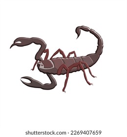 Escorpión salvaje marrón de aspecto 3D 
