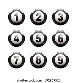 3D Lottery Keno Number Ball-Black