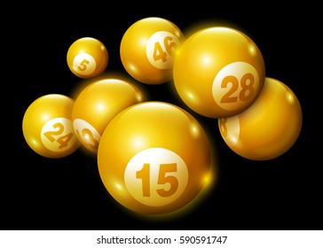 3D Lottery Keno Number Ball-Gold	