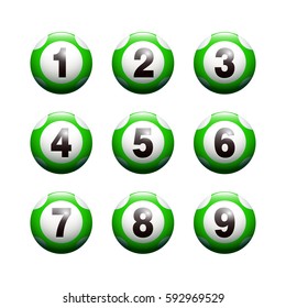 3D Lottery Keno Number Ball-Green