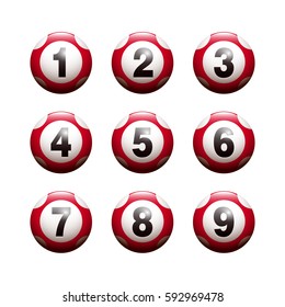 3D Lottery Keno Number Ball-Red