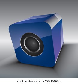 3D Loudspeakers portable, vector illustration