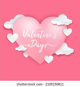 
3D Love and Cloud ,and Happy Valentine's  Day,Perfect for Gretting Card, Social Media Template , Etc 
