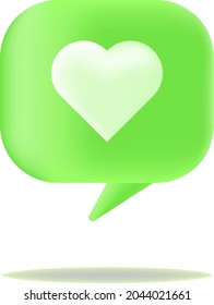 Symbol für 3D-Liebe Symbol-Symbol-Schaltfläche, Illustrationalismus