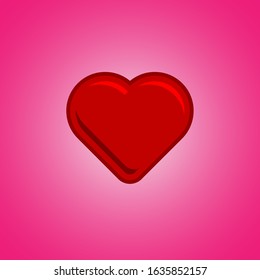 3d love logo. Heart vector illustration. Happy valentine's symbol. Gradient color. Eps 10