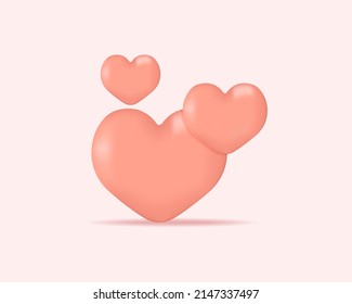 3d love realistic icon vector concept. Trendy modern design illustration isolated