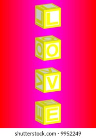 3d love vector illustration