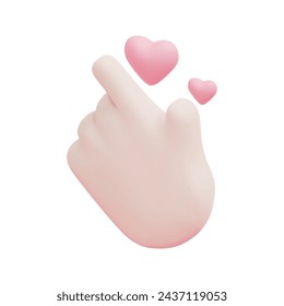 3d i love you icon vector. Isolated on white background. 3d valentine, love concept. Cartoon minimal style. 3d hand with heart icon vector render illustration.