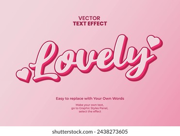 3D Lovely text effect vector