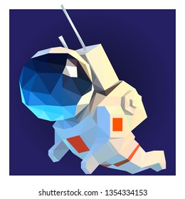 3d low poly astronaut polygon art