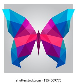 3d low poly butterfly polygon design