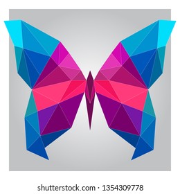3d low poly butterfly polygon design