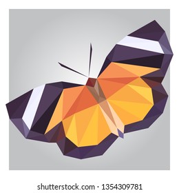 design de polígono de borboleta 3d low poly