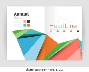 3d low poly shapes design for business brochure template. Vector annual report layouts