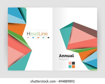 3d low poly shapes design for business brochure template. Vector annual report layouts