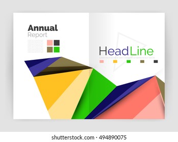 3d low poly shapes design for business brochure template. Vector annual report layouts