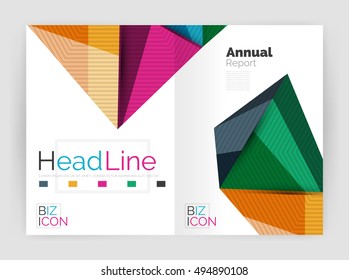 3d low poly shapes design for business brochure template. Vector annual report layouts