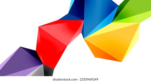 3d low poly triangle design elements