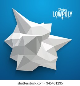 3D Low Polygon Geometry Background. Abstract Polygonal Geometric Shape. Lowpoly Minimal Style Art. Vector Illustration.